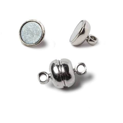 7mm Silver Rhodium plated Magnetic Clasp Set of 5 pieces (ONLINE ORDER ONLY)