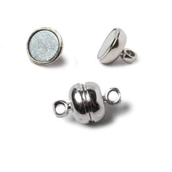 7mm Silver Rhodium plated Magnetic Clasp Set of 5 pieces (ONLINE ORDER ONLY)