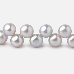 7mm Silver Top Drill Button Freshwater Pearls 16 inch 80 Beads