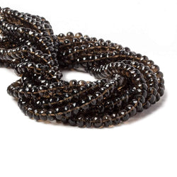 8.5mm Smoky Quartz Faceted Rondelle Beads 14 inch 55 pieces (ONLINE ORDER ONLY)