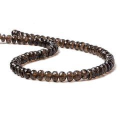 8.5mm Smoky Quartz Faceted Rondelle Beads 14 inch 55 pieces (ONLINE ORDER ONLY)