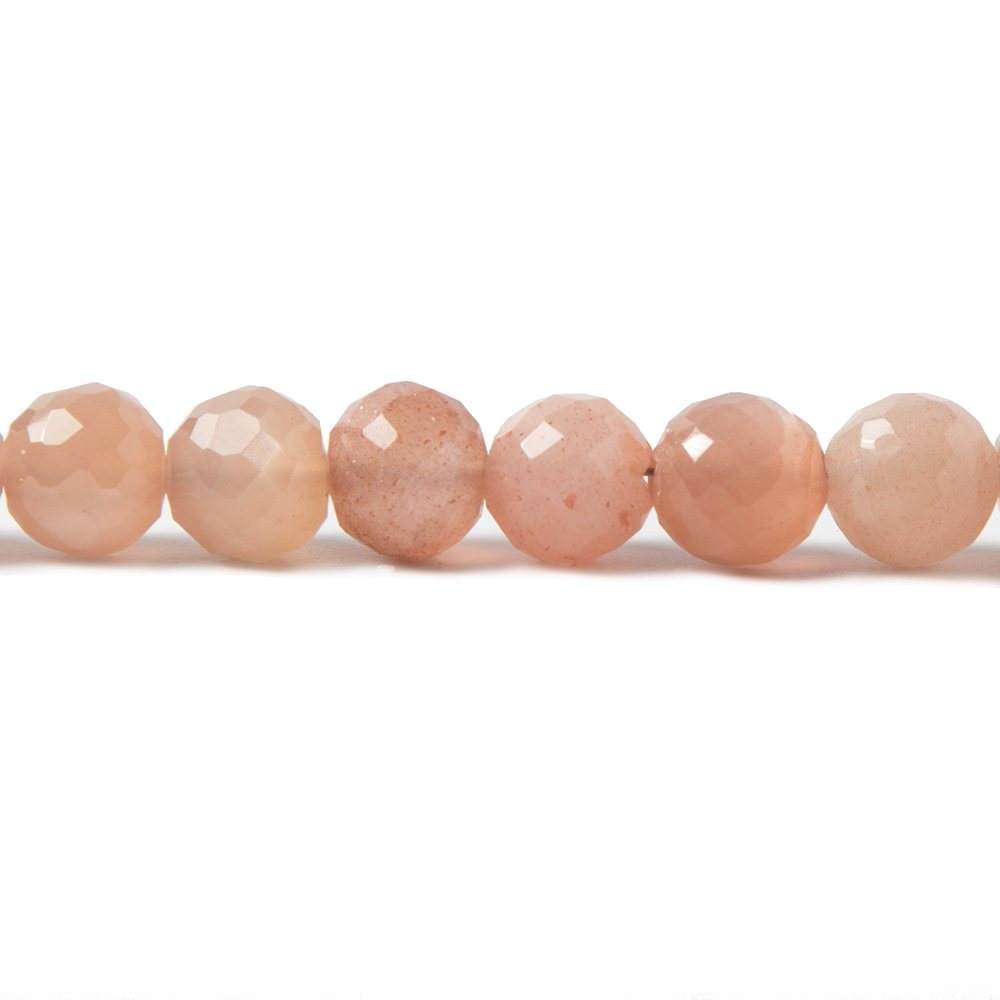 7mm Sunstone & Angel Skin Moonstone faceted rounds 8 inch 32 Beads (ONLINE ORDER ONLY)