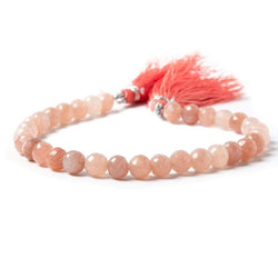 7mm Sunstone & Angel Skin Moonstone faceted rounds 8 inch 32 Beads (ONLINE ORDER ONLY)