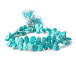 7x3-11x6mm Sleeping Beauty Turquoise Faceted Pear Beads 8 inch 70 pieces (ONLINE ORDER ONLY)