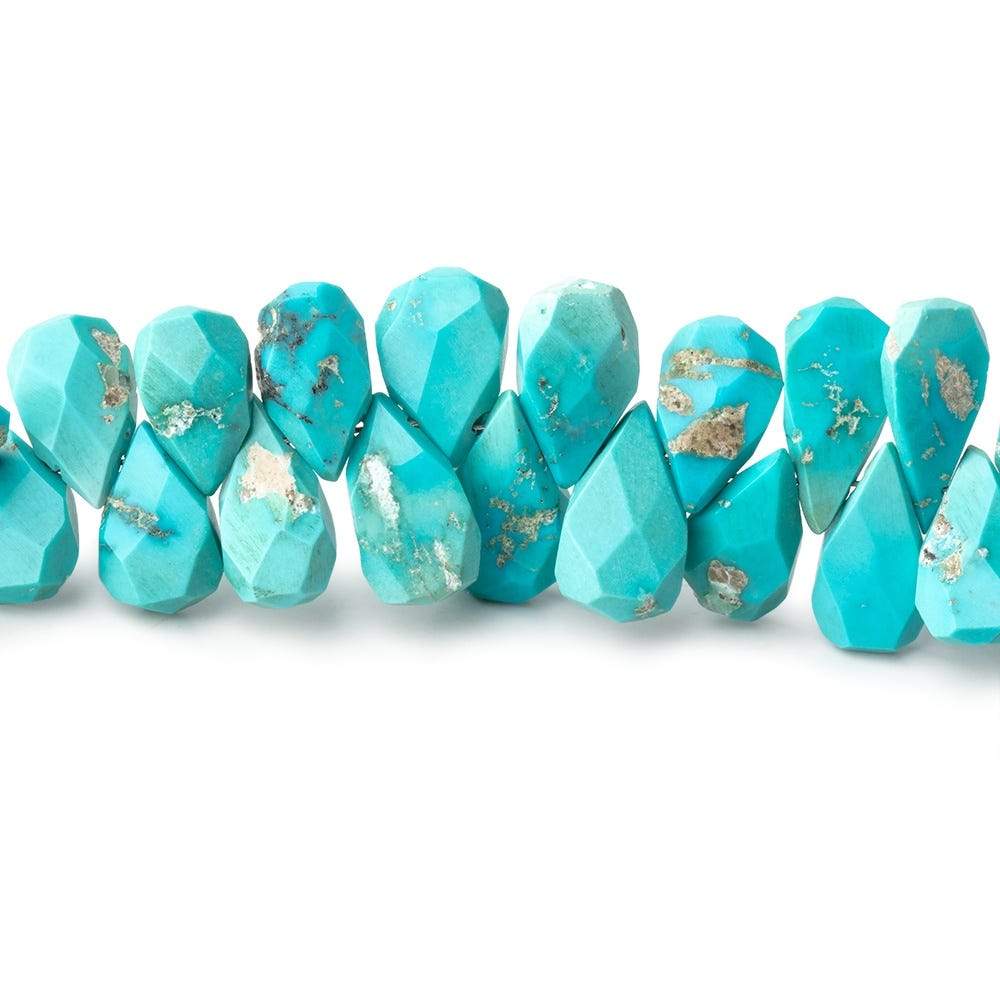7x3-11x6mm Sleeping Beauty Turquoise Faceted Pear Beads 8 inch 70 pieces (ONLINE ORDER ONLY)