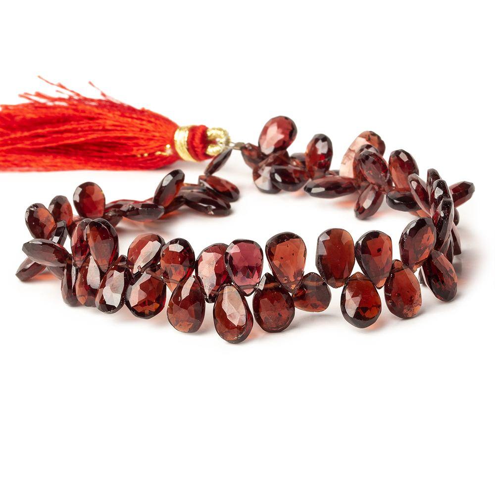 7x4-10x5mm Garnet Faceted Pear Beads 8 inch 63 pieces (ONLINE ORDER ONLY)