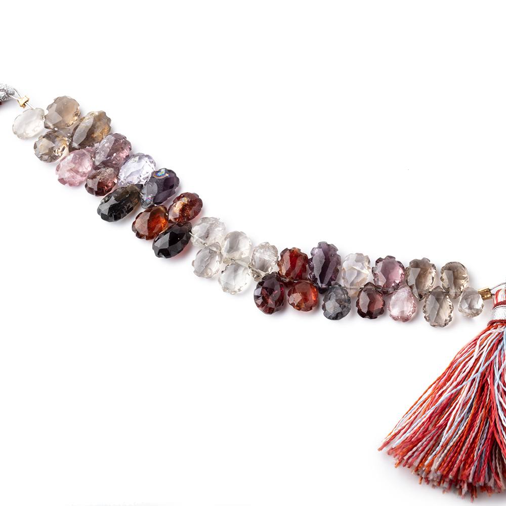 7x4-8x6mm MultiColor Spinel Carved Pear Beads 3.5 inch 31 pieces (ONLINE ORDER ONLY)