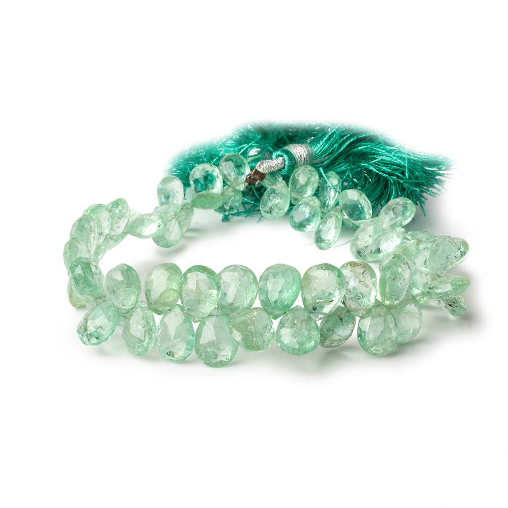 7x5-11x7mm Colombian Emerald faceted pear beads 7.75 inch 60 pieces AA (ONLINE ORDER ONLY)