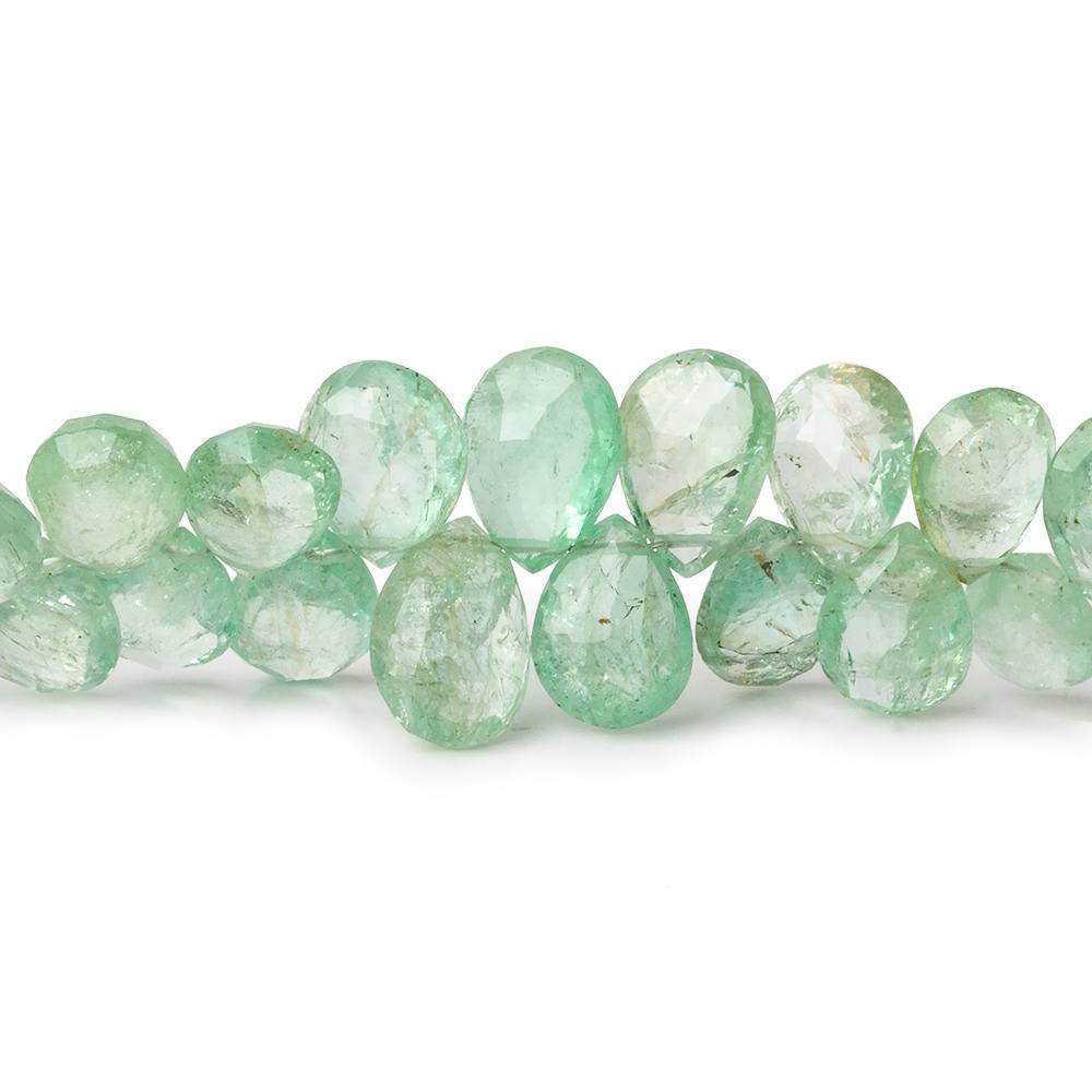 7x5-11x7mm Colombian Emerald faceted pear beads 7.75 inch 60 pieces AA (ONLINE ORDER ONLY)