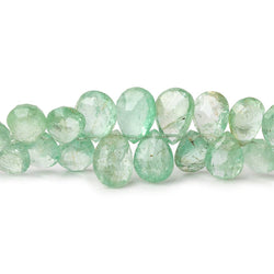7x5-11x7mm Colombian Emerald faceted pear beads 7.75 inch 60 pieces AA (ONLINE ORDER ONLY)