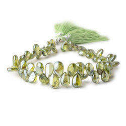 7x5-11x7mm Mystic Prehnite Plain Pear Beads 8 inch 58 pieces (ONLINE ORDER ONLY)