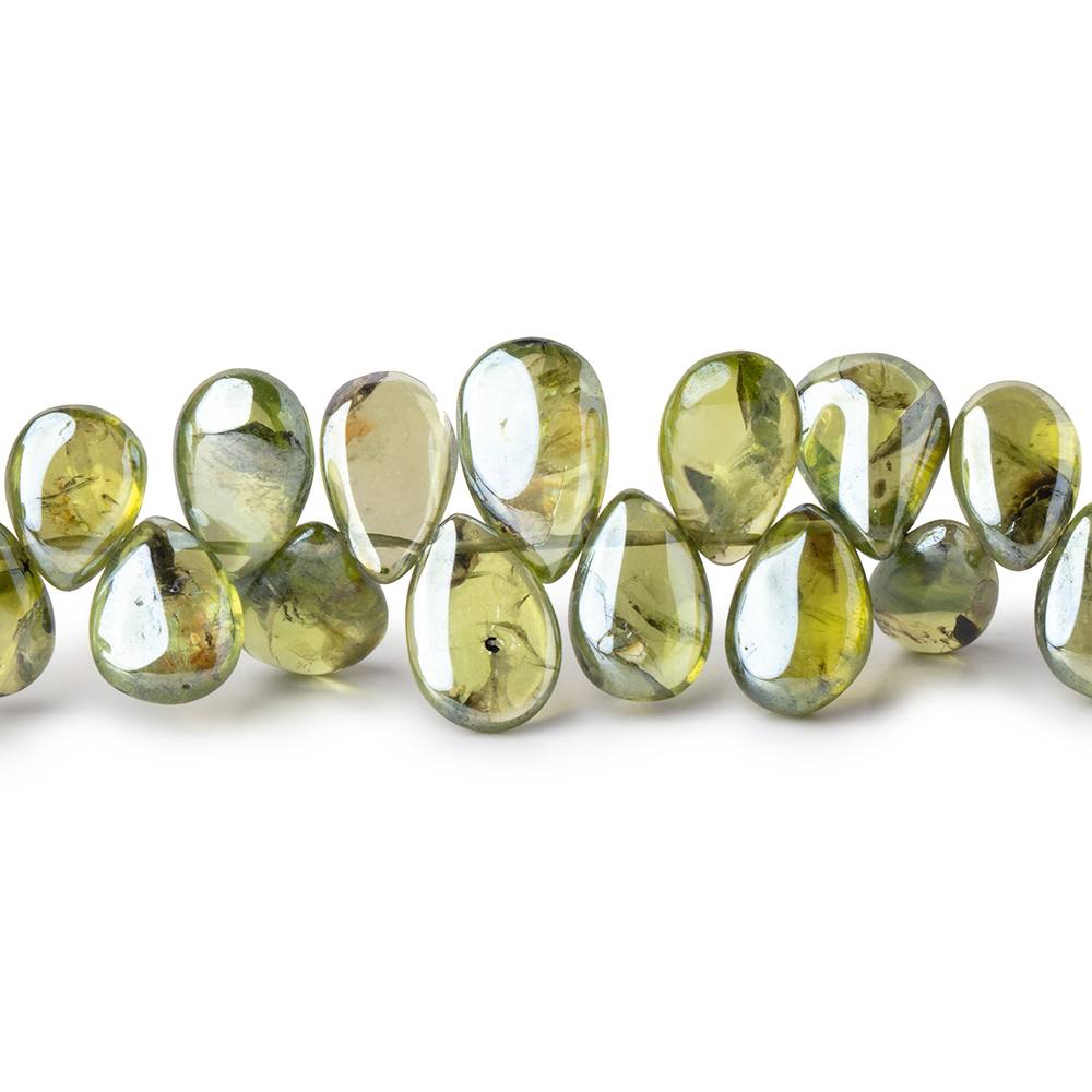 7x5-11x7mm Mystic Prehnite Plain Pear Beads 8 inch 58 pieces (ONLINE ORDER ONLY)