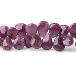 7x5-11x8mm Ruby Faceted Pear Beads 8 inch 61 pieces (ONLINE ORDER ONLY)