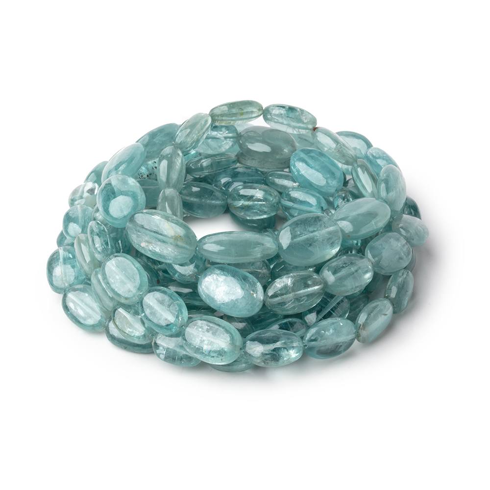 7x5-11x8mm Teal Kyanite Plain Oval Beads 16 inch 35 pieces (ONLINE ORDER ONLY)