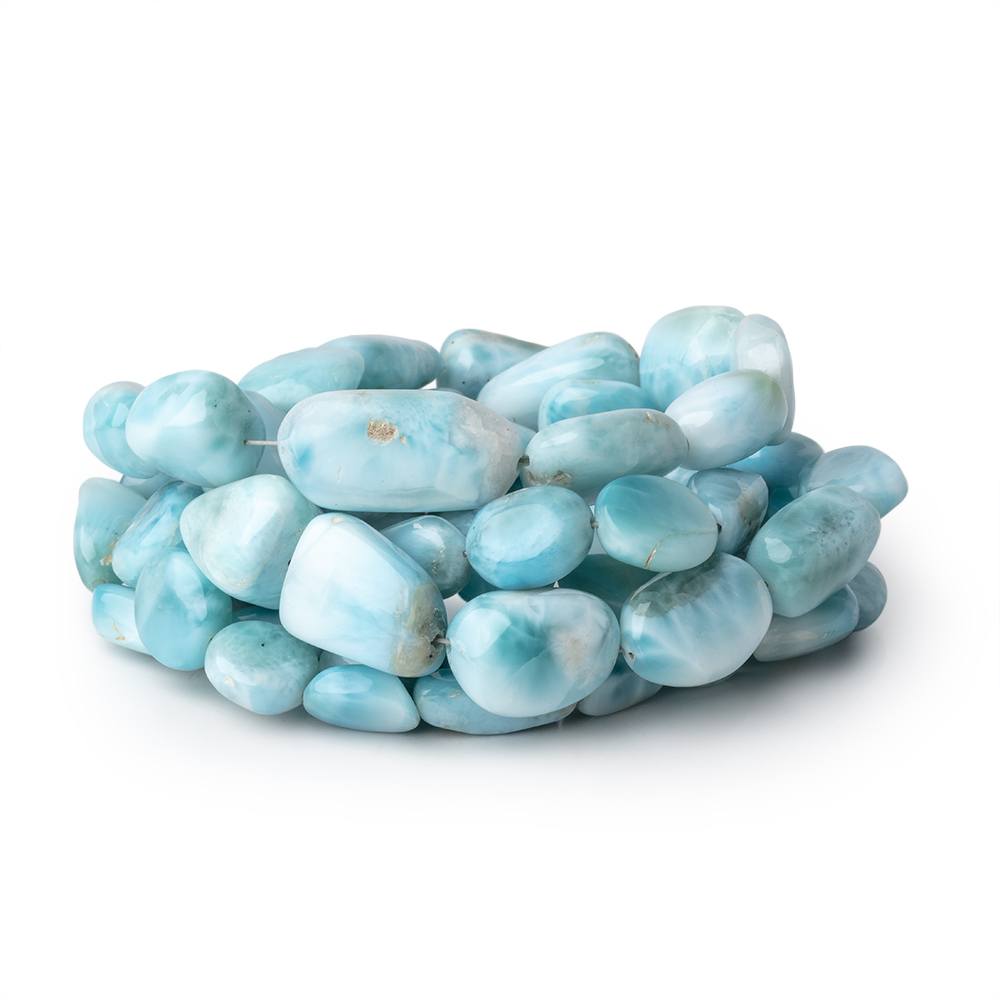 7x5-14x10mm Larimar Plain Nugget Beads 18 inch 42 pieces AA (ONLINE ORDER ONLY)