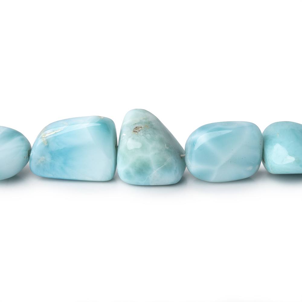 7x5-14x10mm Larimar Plain Nugget Beads 18 inch 42 pieces AA (ONLINE ORDER ONLY)