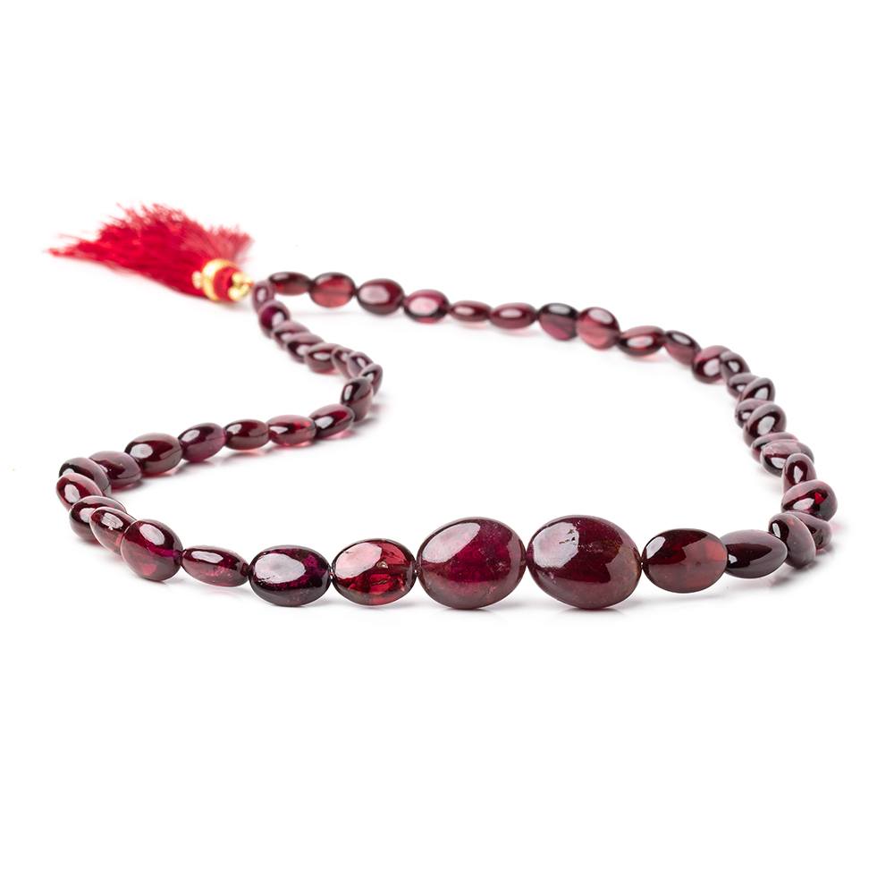 7x5-14x11mm Rhodolite Garnet Plain Oval Beads 16 inch 48 pieces (ONLINE ORDER ONLY)