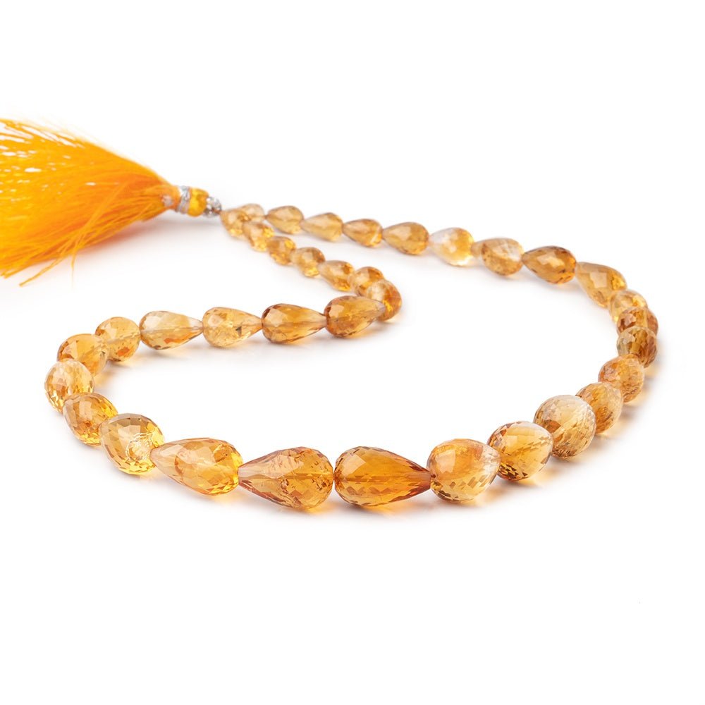 7x5-15x10mm Citrine Straight Drill Faceted Tear Drop Beads 15 inch 36 pieces (ONLINE ORDER ONLY)
