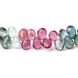 7x5-8x5.5mm Multi Color Tourmaline Faceted Pear Beads 8 inch 66 pieces (ONLINE ORDER ONLY)
