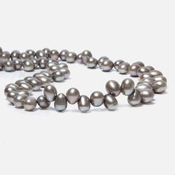7x5-8x6mm Venetian Silver Top Drilled Oval Freshwater Pearls 15.5 inch 77 pcs (ONLINE ORDER ONLY)