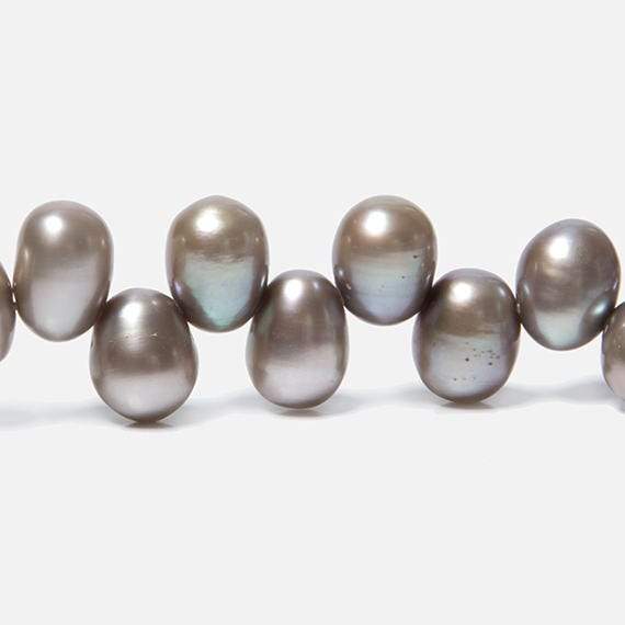 7x5-8x6mm Venetian Silver Top Drilled Oval Freshwater Pearls 15.5 inch 77 pcs (ONLINE ORDER ONLY)