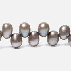 7x5-8x6mm Venetian Silver Top Drilled Oval Freshwater Pearls 15.5 inch 77 pcs (ONLINE ORDER ONLY)