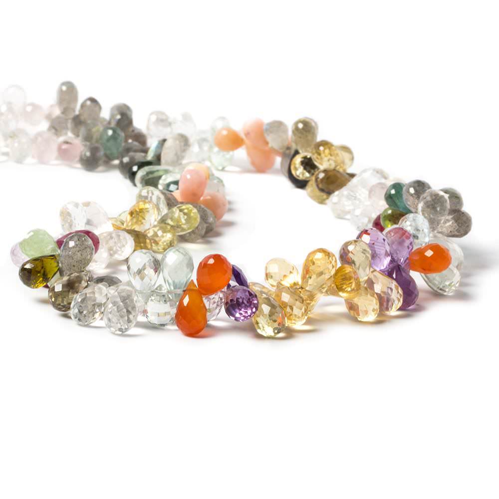 7x5-9x5mm Multi Gemstone faceted tear drop beads 15 inch 160 pieces (ONLINE ORDER ONLY)