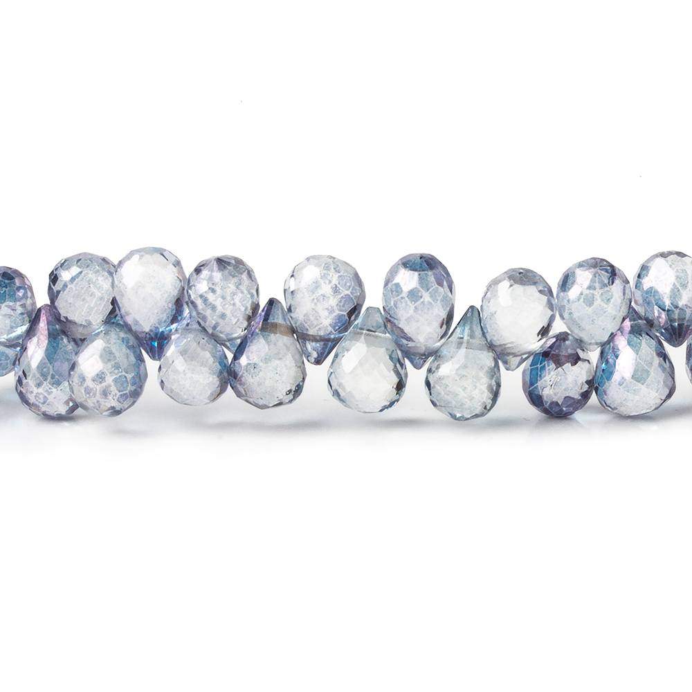 7x5-9x6mm Mystic Blue Topaz faceted tear drop beads 8 inch 63 pieces (ONLINE ORDER ONLY)