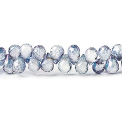 7x5-9x6mm Mystic Blue Topaz faceted tear drop beads 8 inch 63 pieces (ONLINE ORDER ONLY)