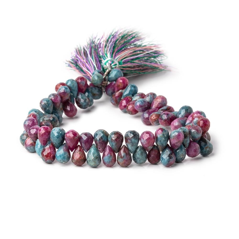 7x5-9x6mm Ruby in Kyanite Faceted Tear Drop Beads 8 inch 77 pieces (ONLINE ORDER ONLY)