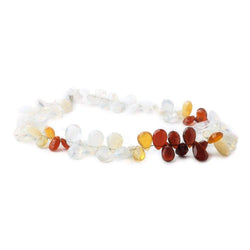 7x5-9x7mm Multi Color Mexican Fire Opal Pear Briolette beads 9 inch 68 pieces (ONLINE ORDER ONLY)