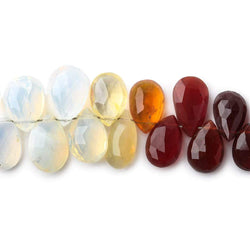 7x5-9x7mm Multi Color Mexican Fire Opal Pear Briolette beads 9 inch 68 pieces (ONLINE ORDER ONLY)