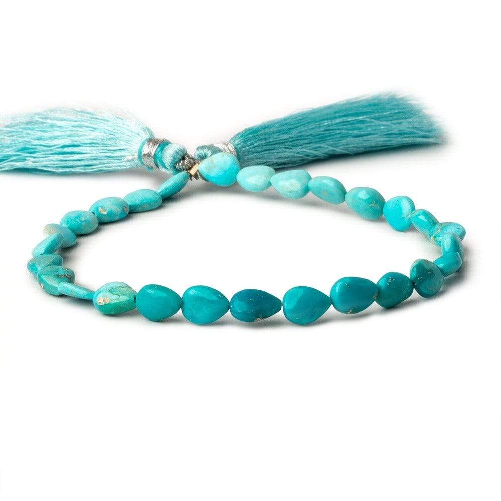 Shaded Sleeping Beauty Turquoise Plain Pear Beads 8 inch 27 pieces A (ONLINE ORDER ONLY)