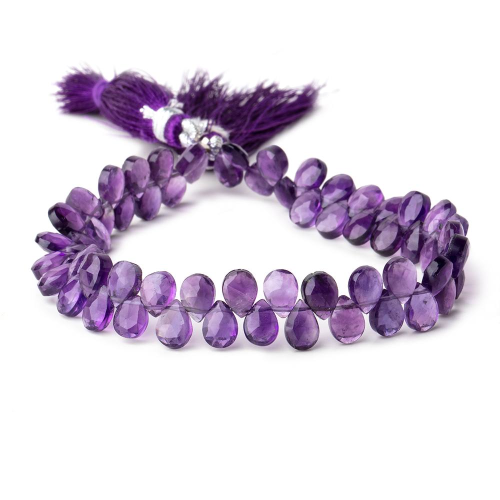 7x5mm Amethyst Faceted Pear Beads 8 inch 64 pieces (ONLINE ORDER ONLY)