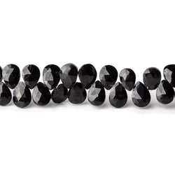 7x5mm Black Spinel faceted pears 8 inch 60 beads (ONLINE ORDER ONLY)