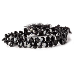 7x5mm Black Spinel faceted pears 8 inch 60 beads (ONLINE ORDER ONLY)