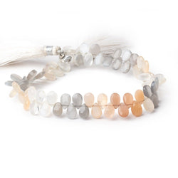 7x5mm Multi Color Moonstone Faceted Pear Beads 8 inch 68 pieces (ONLINE ORDER ONLY)