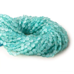 7x5mm Seafoam Blue Chalcedony straight drilled faceted ovals 13.5 inch 46 beads (ONLINE ORDER ONLY)