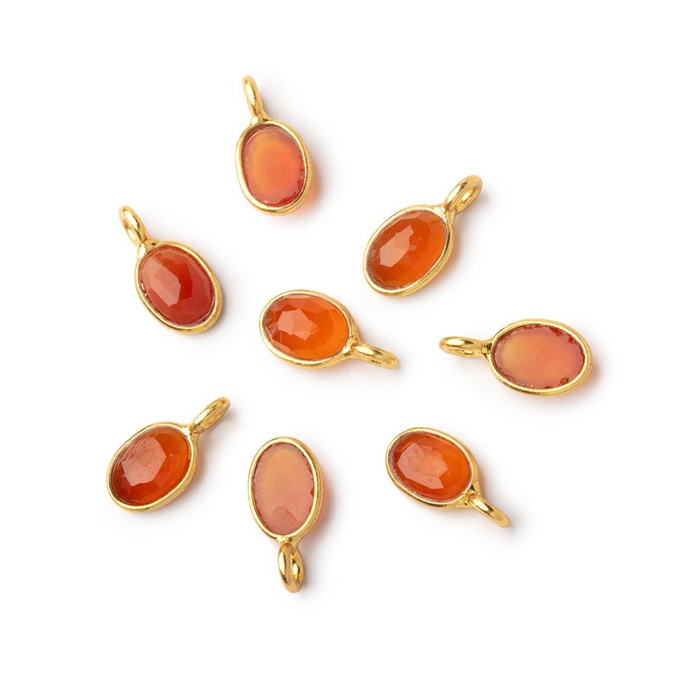 7x5mm Vermeil Bezel Carnelian Rose Cut Oval Pendant 1 piece (ONLINE ORDER ONLY)