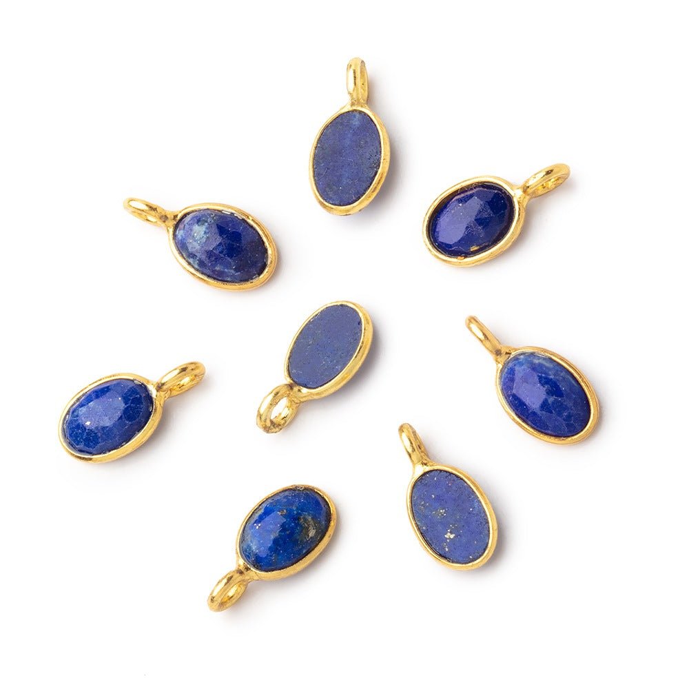 7x5mm Vermeil Bezel Lapis Lazuli Rose Cut Oval Pendant 1 piece (ONLINE ORDER ONLY)