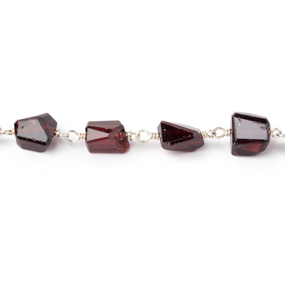 7x6-11x7mm Garnet Faceted Nuggets on .925 Silver Chain (ONLINE ORDER ONLY)