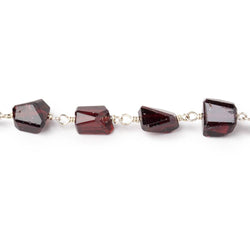 7x6-11x7mm Garnet Faceted Nuggets on .925 Silver Chain (ONLINE ORDER ONLY)
