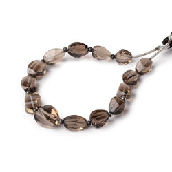 7x6-11x7mm Smoky Quartz Faceted Twist Beads 6.25 inch 14 pieces (ONLINE ORDER ONLY)