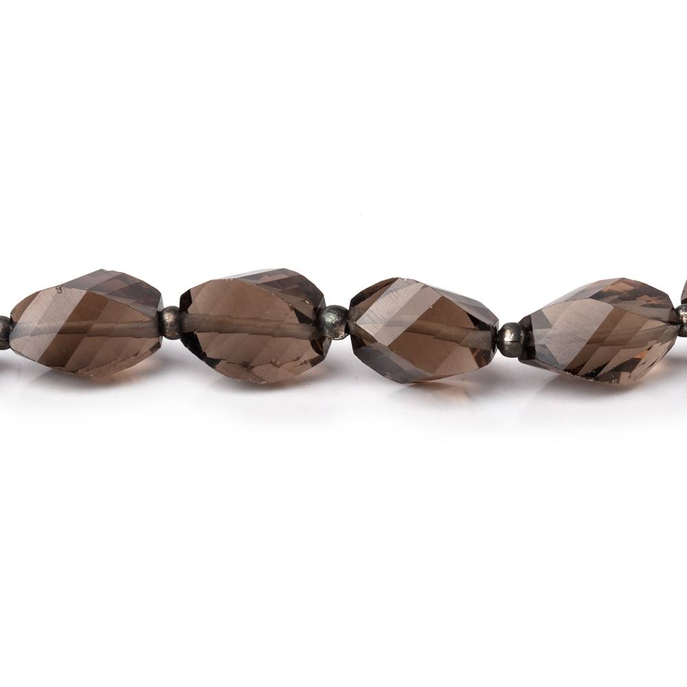 7x6-11x7mm Smoky Quartz Faceted Twist Beads 6.25 inch 14 pieces (ONLINE ORDER ONLY)