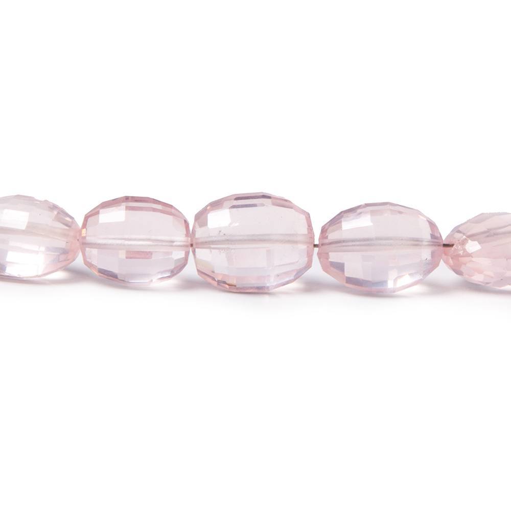 7x6-11x9mm Rose Quartz checkerboard faceted ovals 15 inch 39 pieces (ONLINE ORDER ONLY)