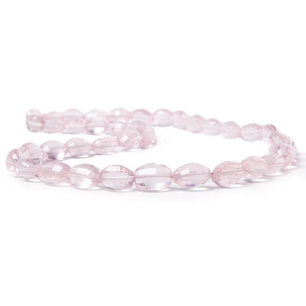 7x6-11x9mm Rose Quartz checkerboard faceted ovals 15 inch 39 pieces (ONLINE ORDER ONLY)
