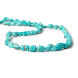7x6-13x10mm Turquoise tumbled plain nugget beads 17.75 inches 43 pieces (ONLINE ORDER ONLY)