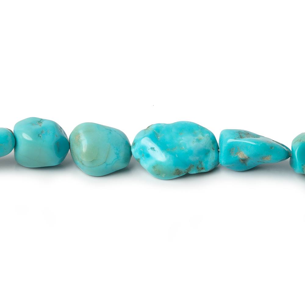 7x6-13x10mm Turquoise tumbled plain nugget beads 17.75 inches 43 pieces (ONLINE ORDER ONLY)