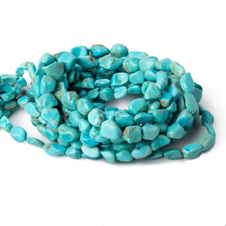 7x6-13x10mm Turquoise tumbled plain nugget beads 17.75 inches 43 pieces (ONLINE ORDER ONLY)
