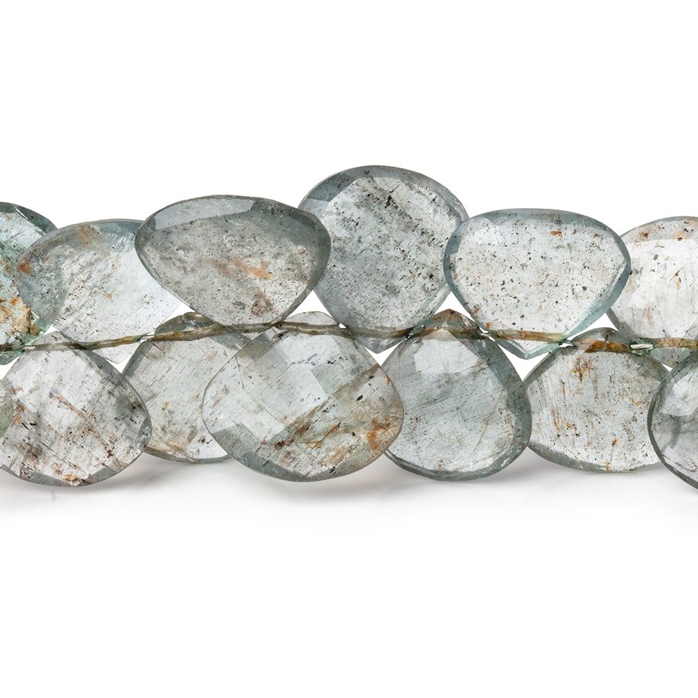 7x6-13x13mm Moss Aquamarine Faceted Heart & Fan Beads 8 inch 50 pieces AA (ONLINE ORDER ONLY)